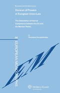 Cover: Division of Powers in European Union Law - Kluwer Law International