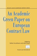Cover: An Academic Green Paper on European Contract Law - Kluwer Law International