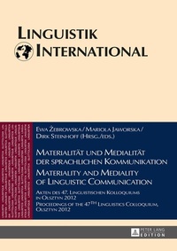 Abbildung von: Materialität und Medialität der sprachlichen Kommunikation / Materiality and Mediality of Linguistic Communication - Peter Lang Verlag