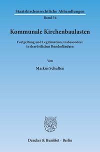 Bild: Kommunale Kirchenbaulasten. - Duncker & Humblot
