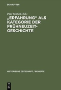 Cover: "Erfahrung" als Kategorie der Fr&uuml;hneuzeitgeschichte - De Gruyter Oldenbourg