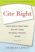 Cover: Cite Right - University of Chicago Press