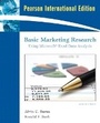 Cover: Basic Marketing Research Using Microsoft Excel Data Analysis - Pearson