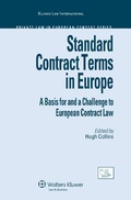 Cover: Standard Contract Terms in Europe: A Basis for and a Challenge to European Contract Law - Kluwer Law International
