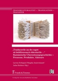 Cover: 'Traducerile au de cuget s? &icirc;mbl&icirc;nzeasc? obiceiurile ...'.  Rum&auml;nische &Uuml;bersetzungsgeschichte - Prozesse, Produkte, Akteure - Frank & Timme