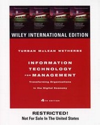 Enlarge image Cover: Information Technology for Management - Wiley