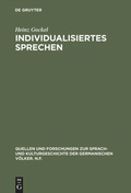 Cover: Individualisiertes Sprechen - De Gruyter