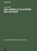 Cover: Die verbale Klammer bei Notker - De Gruyter
