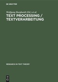 Cover: Text Processing / Textverarbeitung - De Gruyter