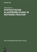 Cover: Syntaktische Klammerbildung in Notkers Psalter - De Gruyter