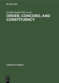 Cover: Order, Concord, and Constituency - De Gruyter Mouton