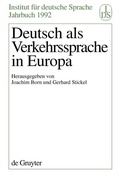 Cover: Deutsch als Verkehrssprache in Europa - De Gruyter