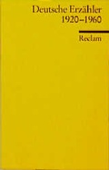 Cover: Deutsche Erz&auml;hler 1920-1960 - Reclam
