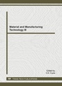 Cover: Material and Manufacturing Technology III - Trans Tech Publications Ltd