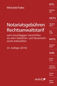 Abbildung von: Notariatsgebühren und Rechtsanwaltstarif - Manz