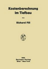 Abbildung von: Kostenberechnung im Tiefbau - Springer