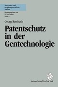 Cover: Patentschutz in der Gentechnologie - Springer