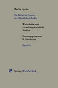 Cover: Die B&ouml;rse im System des &ouml;ffentlichen Rechts - Springer
