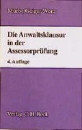 Cover: Die Anwaltsklausur in der Assessorpr&uuml;fung - C.H.BECK