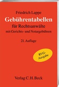 Cover: Geb&uuml;hrentabellen f&uuml;r Rechtsanw&auml;lte - C.H.BECK