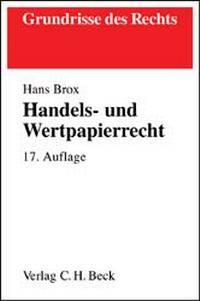 Enlarge image Cover: Handels- und Wertpapierrecht - C.H.BECK