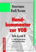 Cover: Handkommentar zur VOB - Vieweg+Teubner Verlag
