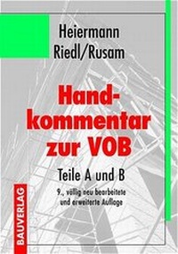 Enlarge image Cover: Handkommentar zur VOB - Vieweg+Teubner Verlag