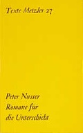Cover: Romane f&uuml;r die Unterschicht - J.B. Metzler