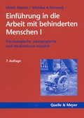 Cover: Einf&uuml;hrung in die Arbeit mit behinderten Menschen I - Quelle & Meyer