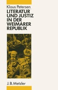 Cover: Literatur und Justiz in der Weimarer Republik - J.B. Metzler