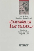 Cover: "Unaufh&ouml;rlich Lenz gelesen..." - J.B. Metzler