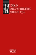 Cover: Musik in Baden-W&uuml;rttemberg, Band 1: Jahrbuch 1994 - J.B. Metzler