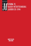 Cover: Musik in Baden W&uuml;rtemberg, Band 1: Jahrbuch 1996 - J.B. Metzler