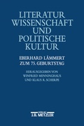 Cover: Literaturwissenschaft und politische Kultur - J.B. Metzler
