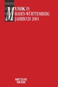 Cover: Musik in Baden-W&uuml;rttemberg, Jahrbuch 2001 - J.B. Metzler
