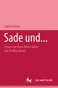 Cover: Sade und... - J.B. Metzler