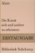 Cover: Die Kunst, sich und andere zu erkennen - Suhrkamp