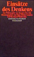 Cover: Eins&auml;tze des Denkens - Suhrkamp