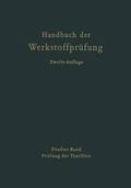 Cover: Die Pr&uuml;fung der Textilien - Springer