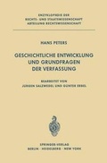 Cover: Geschichtliche Entwicklung und Grundfragen der Verfassung - Springer