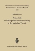 Cover: Preispolitik der Mehrproduktenunternehmung in der statischen Theorie - Springer