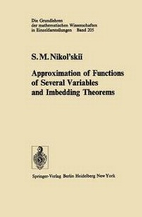Abbildung von: Approximation of Functions of Several Variables and Imbedding Theorems - Springer