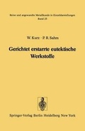 Cover: Gerichtet erstarrte eutektische Werkstoffe - Springer