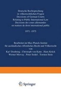 Cover: Deutsche Rechtsprechung in v&ouml;lkerrechtlichen Fragen - Springer