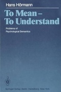 Cover: To Mean - To Understand - Springer