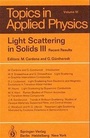 Cover: Light Scattering in Solids III - Springer