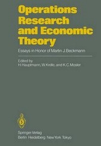 Enlarge image Cover: Operations Research and Economic Theory - Springer