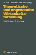 Cover: Theoretische und angewandte Wirtschaftsforschung - Springer