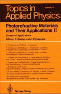 Enlarge image Cover: Photorefractive Materials and Their Applications II - Springer