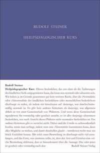 Abbildung von: Heilpädagogischer Kurs - Rudolf Steiner Verlag